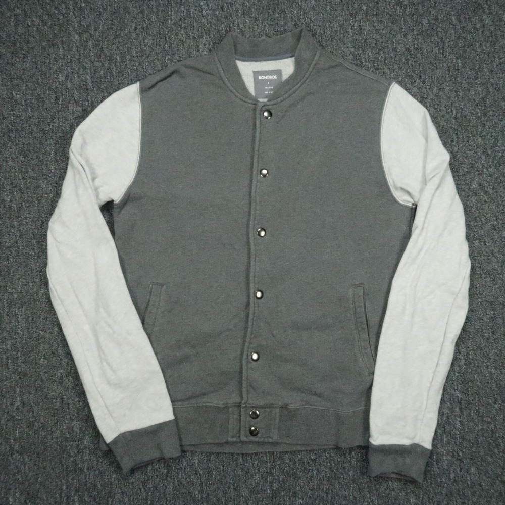 Bonobos Jacket Mens Small Gray Colorblock Varsity Bomber‎ Pockets